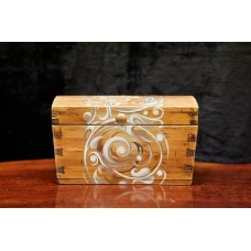 Painted oak casket of Vintage style 