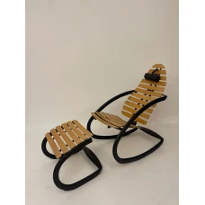 Vintage style rocking chair with Pouf