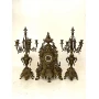 Fireplace clock with two candlesticks