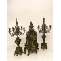 Fireplace clock with two candlesticks
