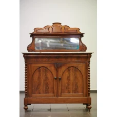Antique mahogany buffet with marble surface