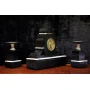 Antique mantel clock with candlesticks