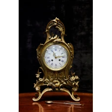 Table clock of Rococo style, bronze 