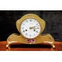 Table clock, hand-painted with bronze elements 