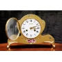 Table clock, hand-painted with bronze elements 