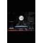 Mantel clock with candlesticks, marble with gold inlays