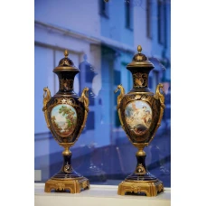 Antique vases of cobalt blue porcelain